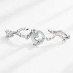 Oriental Dragon Silver Cuff Bracelet Unisex Vintage Style