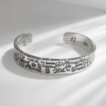 Y2K Graffiti Open Cuff Bracelet Unisex Vintage Hip Hop Street Style Adjustable Silver Bangle Love Freedom Wrist Jewelry