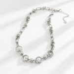 Futuristic Geometric Beaded Necklace Adjustable Unisex Style