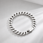 Silver Chunky Cuban Chain Bracelet Unisex Streetwear Jewelry