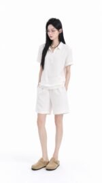 Unisex Minimal Polo Set 🤍 Relaxed Fit Polo Shirt & Casual Shorts | Clean Fit Summer Outfit - Image 3