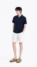 Unisex Minimal Polo Set 🤍 Relaxed Fit Polo Shirt & Casual Shorts | Clean Fit Summer Outfit - Image 5