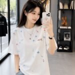 Cute Floral Embroidered T-Shirt 🌼 Soft Korean Style Summer Tee | Unisex Casual Streetwear Top