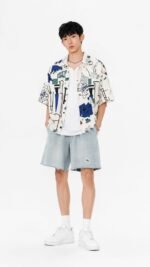 Unisex Y2K Graphic Shirt Set 🖤 Oversized Printed Shirt & Denim Shorts | Harajuku Streetwear Summer Outfit - Image 2