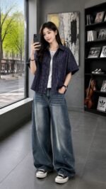 Men's Summer Plaid Shirt 🌸 Lightweight Relaxed Fit Short Sleeve Button-Up | Casual Japanese Style - Image 2