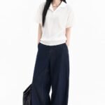 Unisex Minimalist Textured Knit Polo 🤍 Korean-Style Loose-Fit Short-Sleeve Collared Top | Sophisticated & Versatile Knit Tee