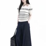 Unisex Vintage Fair Isle Knit Polo 🤍 Short Sleeve Sweater | Korean Preppy Casual Top