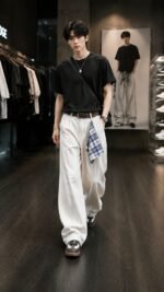 Japanese-style City Boy wide-leg casual pants 🤍 Unisex loose straight-leg trousers｜Clean Fit, versatile and minimalist style - Image 6