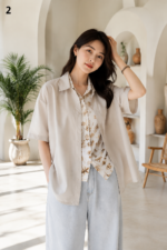 Soft Minimal Summer Shirt 🌿 Korean Style Loose Fit Floral Inner Shirt | Men & Women Streetwear Vacation Outfit