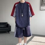 Unisex retro sports suit 🏀  Large T-shirt and shorts matching | Y2K street style summer two-piece set - Image 5