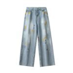 Vintage Graffiti Washed Jeans 👖 Y2K Baggy Wide Leg Denim Pants | Streetwear Unisex Casual Trousers - Image 6