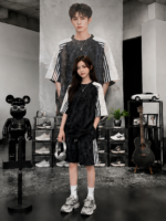 Unisex retro sports suit 🏀  Large T-shirt and shorts matching | Y2K street style summer two-piece set