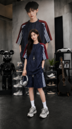 Unisex retro sports suit 🏀  Large T-shirt and shorts matching | Y2K street style summer two-piece set - Image 2