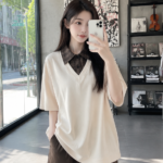 Fake Two-Piece Polo Shirt 👔 Korean Style Layered Loose Fit Tee | Vintage Casual Streetwear Top