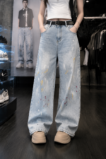 Vintage Graffiti Washed Jeans 👖 Y2K Baggy Wide Leg Denim Pants | Streetwear Unisex Casual Trousers - Image 11