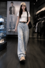 Vintage Graffiti Washed Jeans 👖 Y2K Baggy Wide Leg Denim Pants | Streetwear Unisex Casual Trousers - Image 10