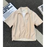 Men's Clean Fit Striped Shirt 🤍 Relaxed Short Sleeve Polo Collar Tee | Korean Casual Summer Top - Image 7