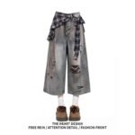 Unisex Y2K Distressed Baggy Jeans 🩶 Vintage Washed Wide Leg Denim Pants | Oversized Streetwear Casual Trousers - Image 5