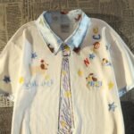 Unisex Y2K Cartoon Graphic Polo T-Shirt 🤍 Cute Tie Print Oversized Tee | Korean Casual Summer Streetwear Top - Image 11