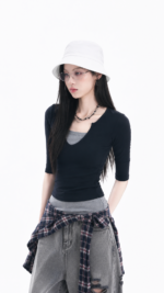 Unisex Minimal Bucket Hat 🤍 Cotton Casual Sun Hat | Japanese Streetwear Fisherman Cap for Everyday Wear - Image 2