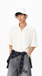 Unisex Minimal Bucket Hat 🤍 Cotton Casual Sun Hat | Japanese Streetwear Fisherman Cap for Everyday Wear - Image 4