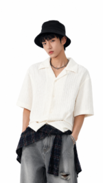 Unisex Minimal Bucket Hat 🤍 Cotton Casual Sun Hat | Japanese Streetwear Fisherman Cap for Everyday Wear - Image 5