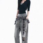 Unisex Y2K Distressed Baggy Jeans 🩶 Vintage Washed Wide Leg Denim Pants | Oversized Streetwear Casual Trousers