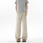 Unisex Korean Wide Leg Lounge Pants 🤍 Relaxed Drawstring Casual Trousers | Lightweight Summer Minimalist Bottoms - Image 9