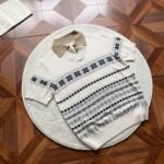 Unisex Vintage Fair Isle Knit Polo 🤍 Short Sleeve Sweater | Korean Preppy Casual Top - Image 8