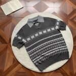 Unisex Vintage Fair Isle Knit Polo 🤍 Short Sleeve Sweater | Korean Preppy Casual Top - Image 7