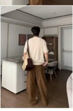 Unisex Clean Fit Knit Tee 🤍 Relaxed V-Neck Oversized Sweater | Korean Minimalist Casual Top - Image 4