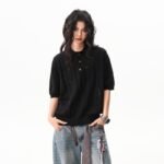 Unisex Knit Polo Shirt 🤍 Breathable Textured Cardigan | Korean Clean Fit Casual Top - Image 4