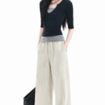 Unisex Korean Wide Leg Lounge Pants 🤍 Relaxed Drawstring Casual Trousers | Lightweight Summer Minimalist Bottoms