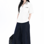 Unisex Minimal Zip Polo Shirt 🤍 Clean Fit Relaxed Tee | Korean Casual Essential