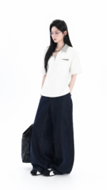 Unisex Minimal Zip Polo Shirt 🤍 Clean Fit Relaxed Tee | Korean Casual Essential