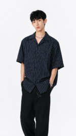 Unisex Striped Oversized Shirt 🤍 Korean Clean Fit Casual Shirt | Minimal Everyday Essential - Image 4