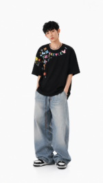Unisex Cartoon Graffiti Oversized T-Shirt 🎨 Vintage Streetwear Tee | Y2K Casual Graphic Top - Image 4