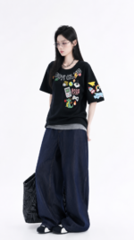 Unisex Cartoon Graphic Oversized T-Shirt 🎮 Vintage Streetwear Tee | Loose Fit Casual Summer Top