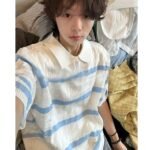 Korean Textured Knit Polo Shirt 🤍 Oversized Short Sleeve | Minimalist Summer Casual Top for Men & Wome - Image 8