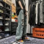 Y2K Distressed Wide-Leg Jeans 🩶 Vintage-Wash Baggy Trousers | Korean Streetwear Style (Unisex) - Image 6