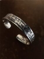 Y2K Graffiti Open Cuff Bracelet Unisex Vintage Hip Hop Street Style Adjustable Silver Bangle Love Freedom Wrist Jewelry - Image 6
