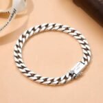 Silver Chunky Cuban Chain Bracelet Unisex Streetwear Jewelry - Image 6