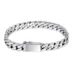 Silver Chunky Cuban Chain Bracelet Unisex Streetwear Jewelry - Image 2