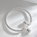 Vintage Engraved Bead Cuff Bracelet Adjustable Unisex Jewelry