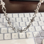 Futuristic Silver Choker Necklace Unisex Couple Style - Image 4