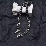 Black Silver Woven Chain Necklace Unisex Punk Jewelry - Image 2