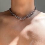 Silver Twisted Link Necklace Unisex Minimal Jewelry - Image 4