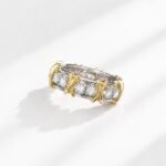 Gold Silver Iced Out Cross Ring Unisex Trendy Jewelry - Image 2