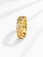 Hip Hop Crystal Chunky Chain Ring for Men and Women - Image 2