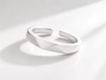 Futuristic Matte Open Ring Unisex Couple Style